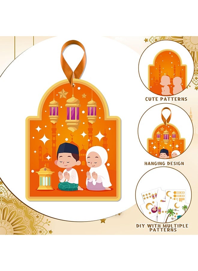 مجموعة ملصقات رمضانية من الورق المقوى، 36 قطعة، مثالية للمشاريع اليدوية، تتضمن ملصقات لمشهد مسجد، مناسبة كهدايا لحفلات رمضان ومستلزمات حفلات عيد الفطر. - Image 5